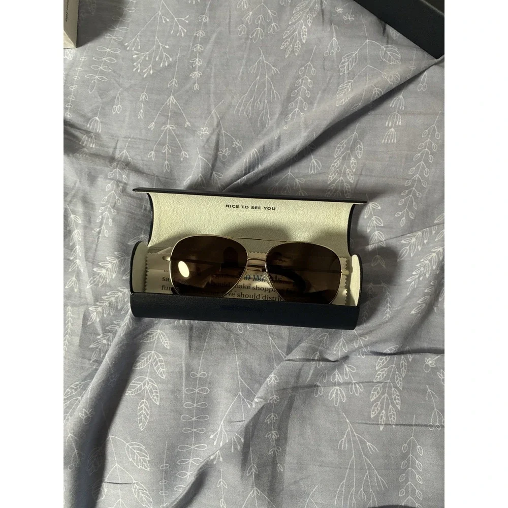 Warby Parker Batten LG 2210 Aviator Sunglasses Gold Brown Gradient 58-13-140